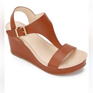 Kenneth Cole Reaction Women's Cami Platform Wedge Sandals Brown Size 10 NEW